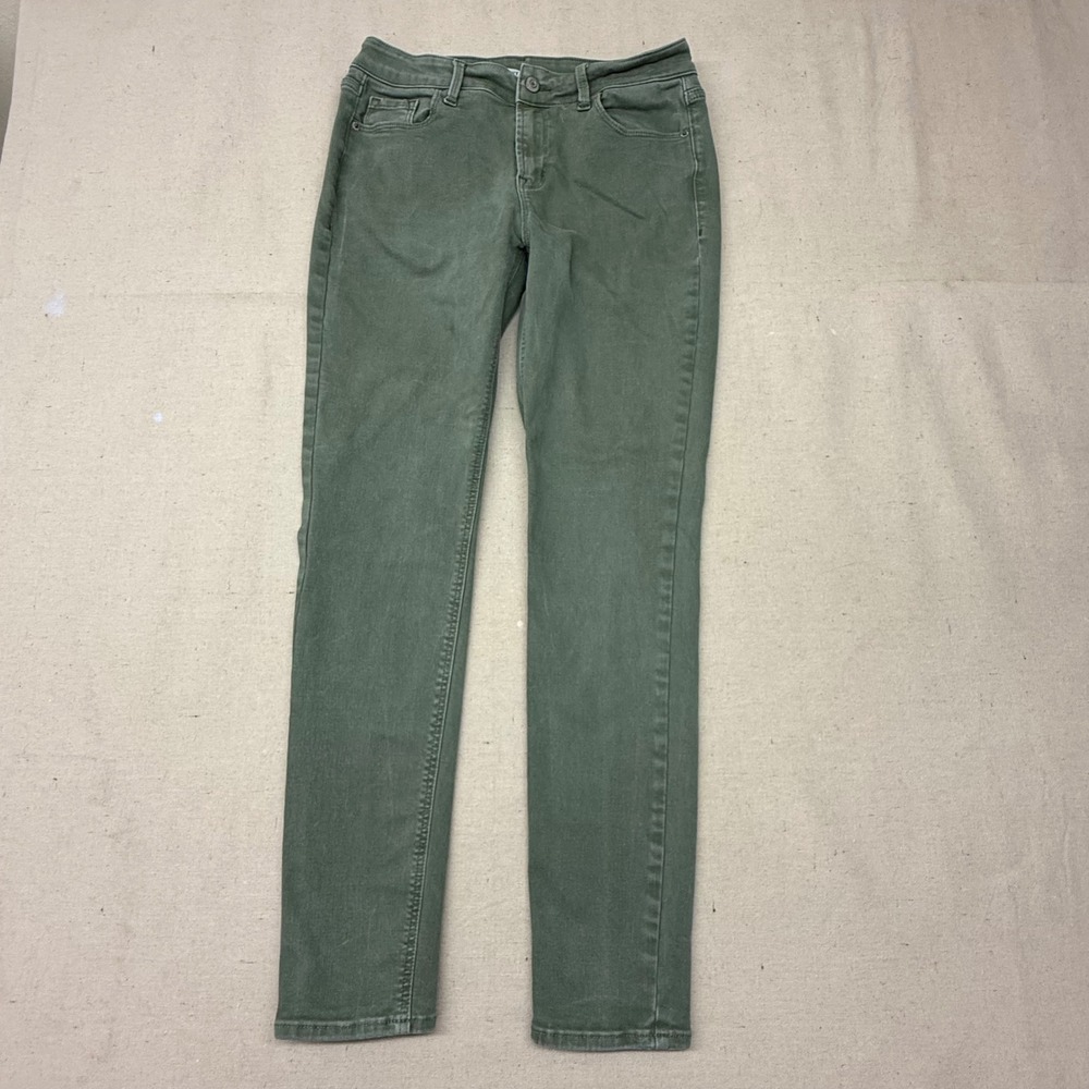 Old Navy Rockstar Super Skinny Mid Rise Jeans Olive Green Womens sz 8